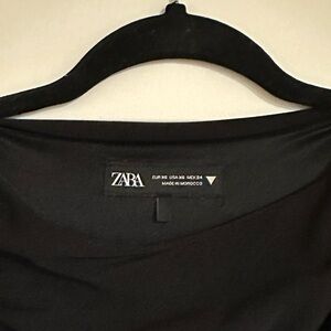 Zara Classic Black Midi Ruffle Dress